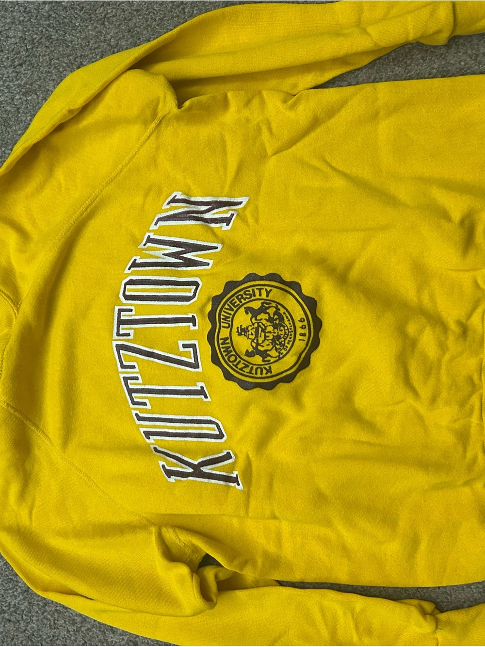 Champion Yellow Kutztown University Crewneck Sweatshirt